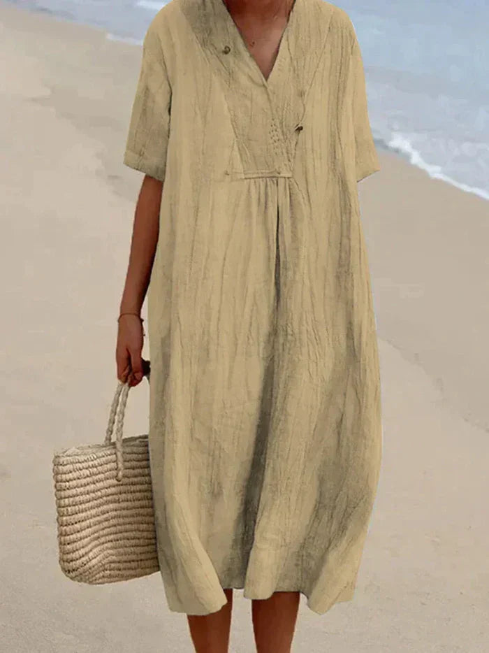 Kourtney - Robe en lin et coton