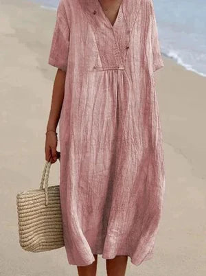 Kourtney - Robe en lin et coton