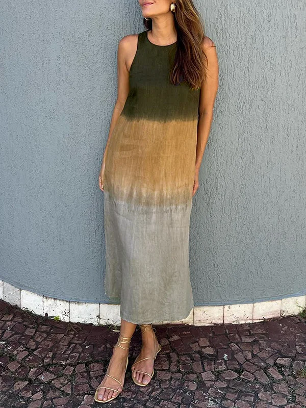 Kyline - Robe longue décontractée en coton et lin