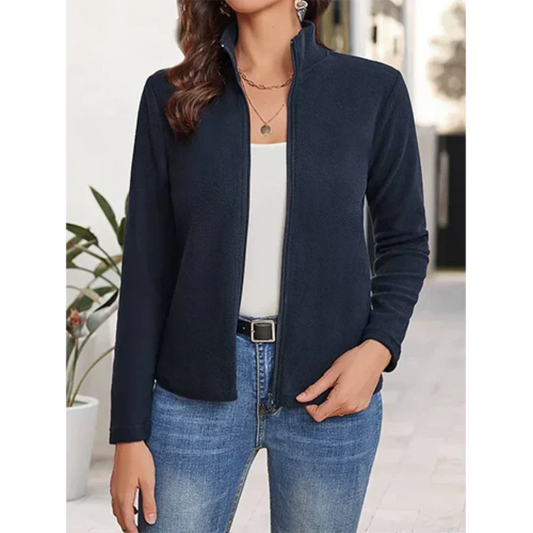 Veste zippée informelle en maille pour femme