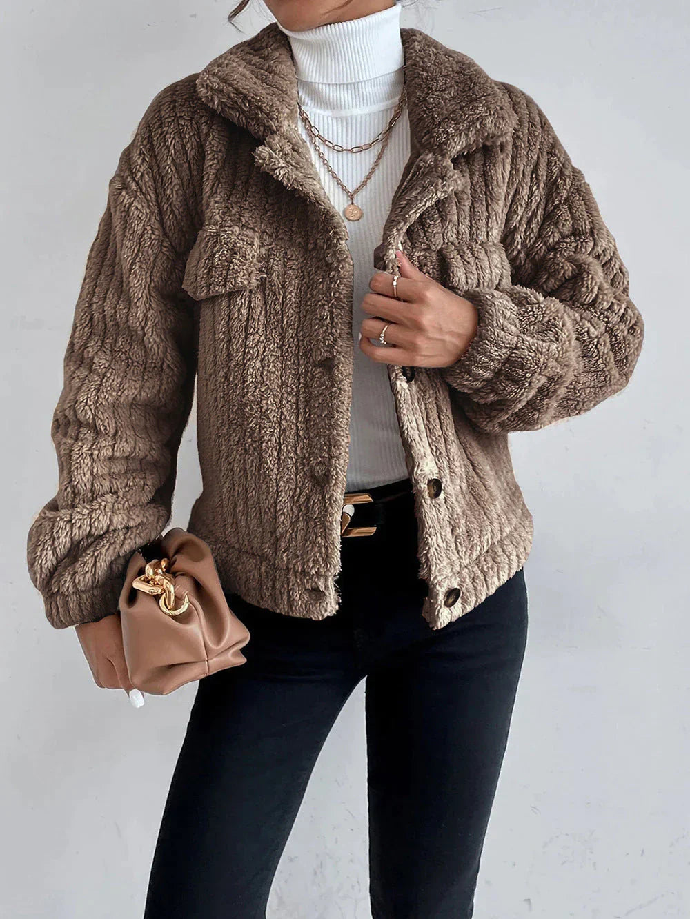 Veste en peluche épaisse pour femmes - Leila