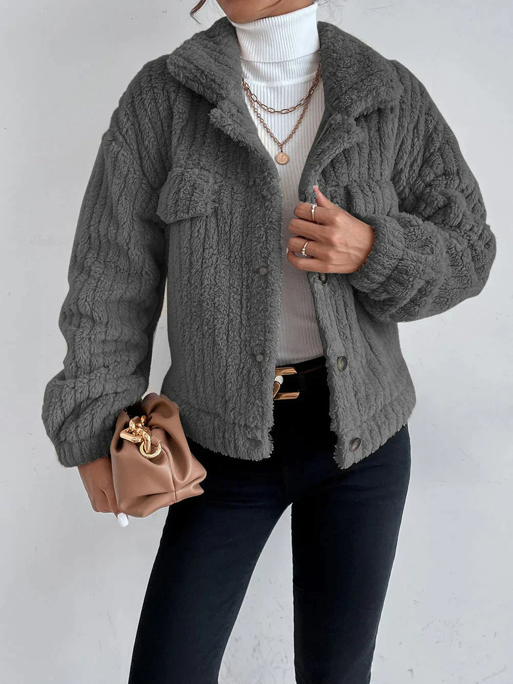 Veste en peluche épaisse pour femmes - Leila