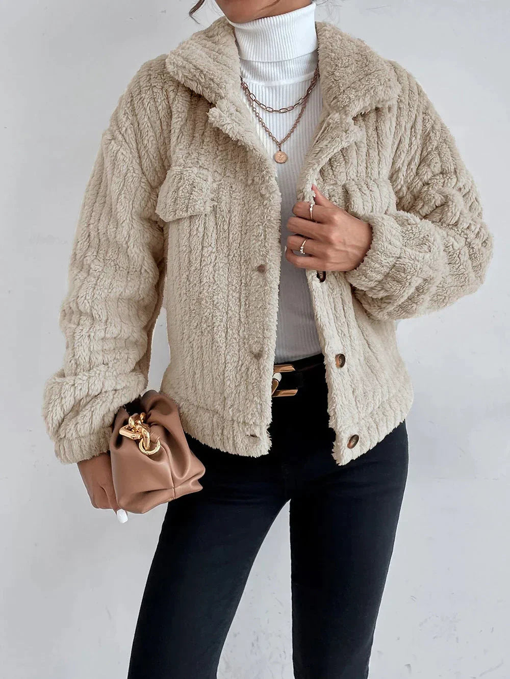 Veste en peluche épaisse pour femmes - Leila