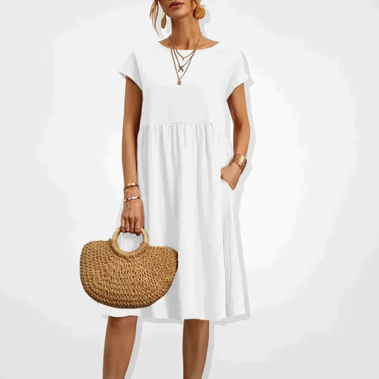 - Robe midi fluide et confortable