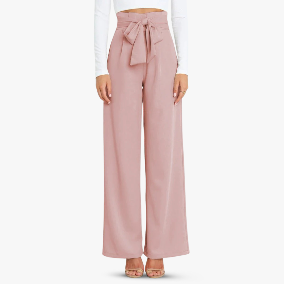Pantalon large pour femme avec ceinture à nouer