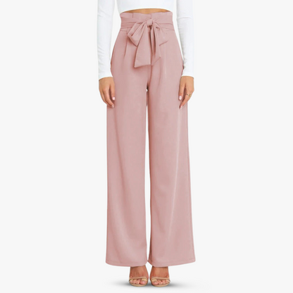 Pantalon large pour femme avec ceinture à nouer