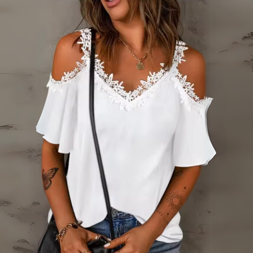 Lenore - Tshirt décontracté à épaules en écharpe
