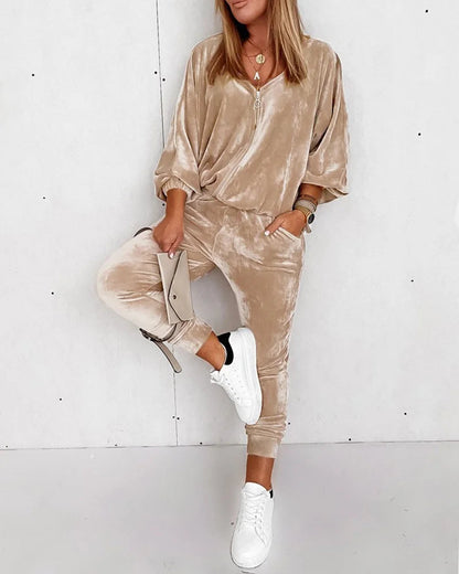 Lily - Luxueux ensemble de salon en velours pour femmes
