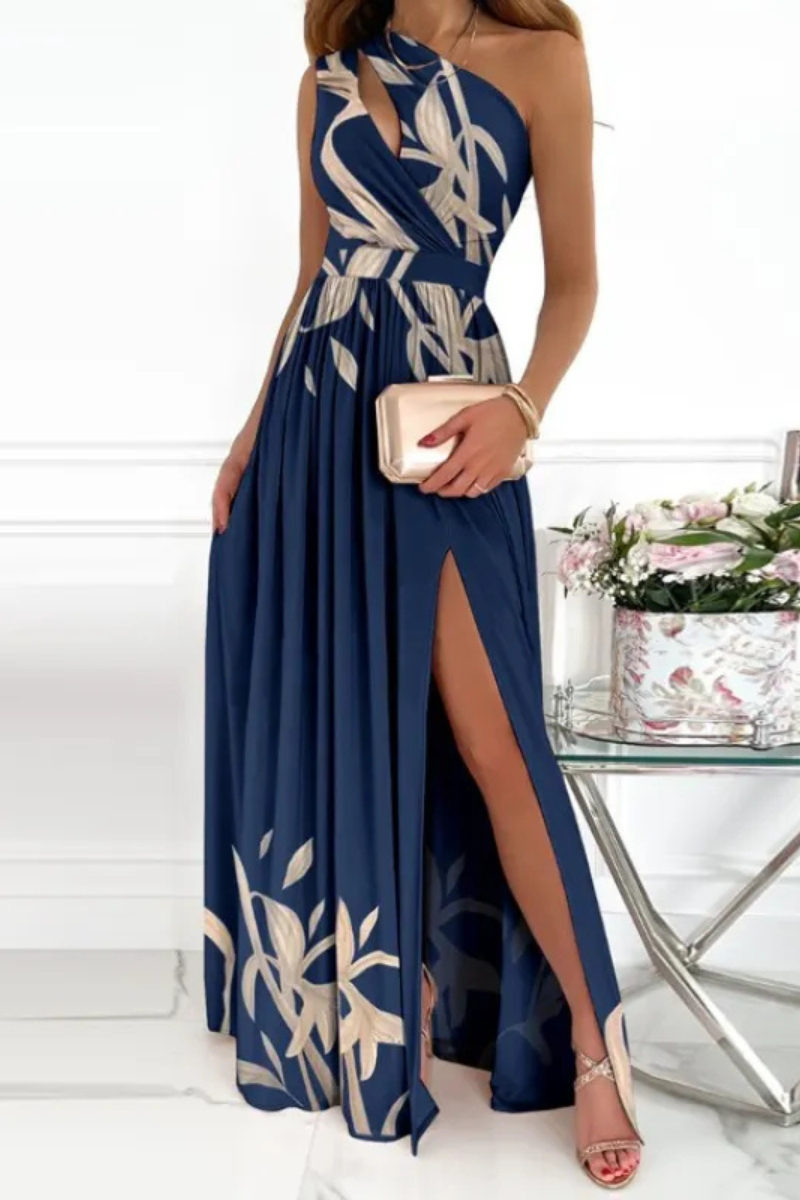 Liana | Rose Print Split Long Dress