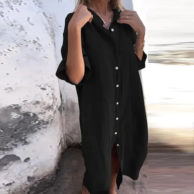 Lieve - Robe chemise et lin