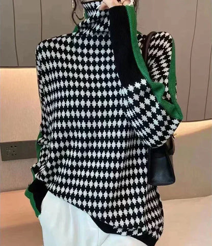 Isabelle Moreau | Pull Femme à Motif Col Roulé Chic et Confortable