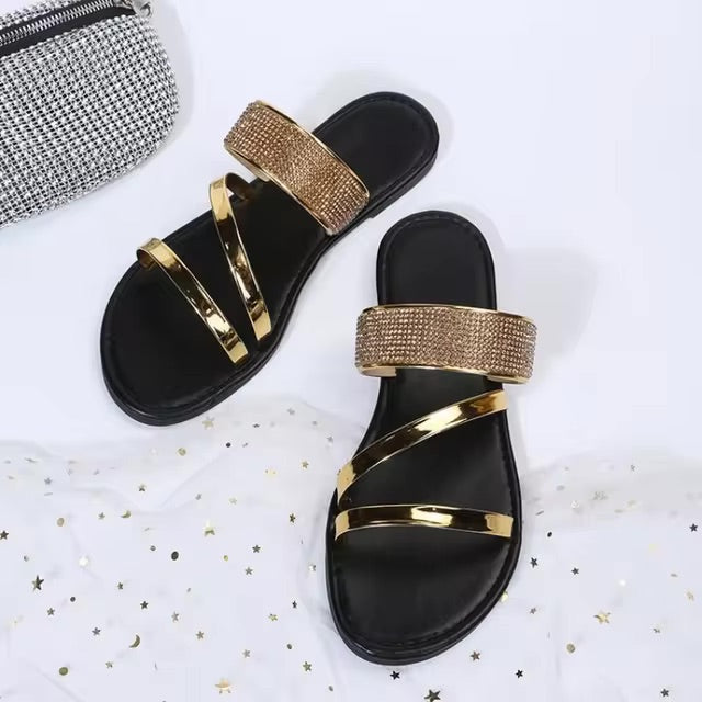 Luisa - Sandales de luxe à talon plat