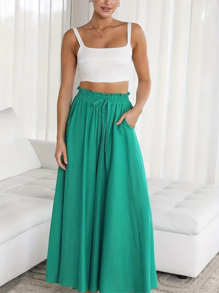Pantalon taille haute pour femme