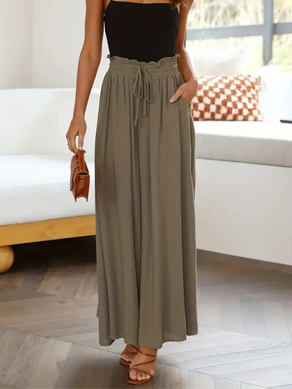 Pantalon taille haute pour femme