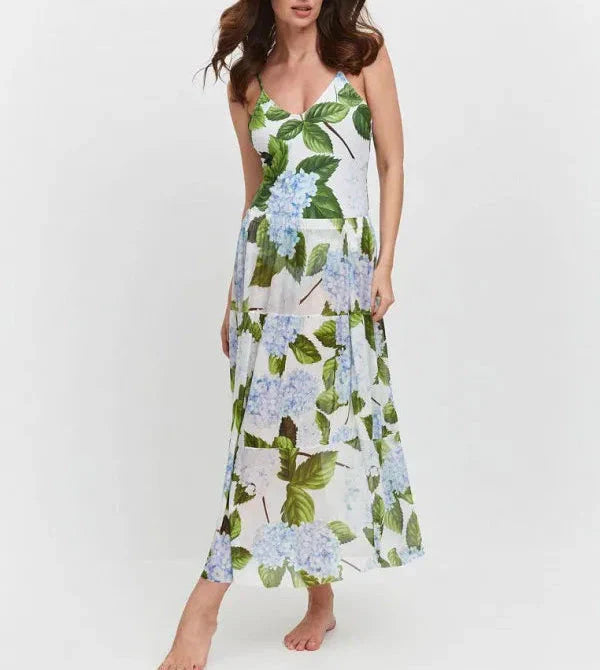 Maillot de bain élégant à fleurs avec jupe