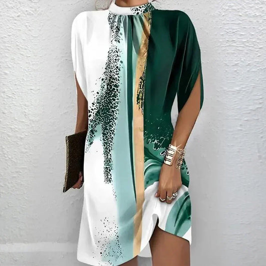 Maribel - Mini robe fraîche à manches courtes et imprimée