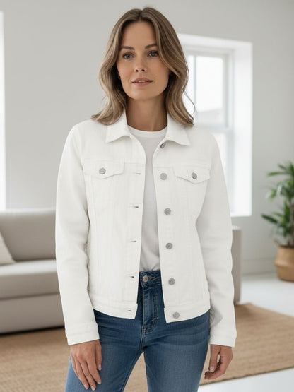 Marina | Veste Femme en Jean Durable à Boutons et Poches Chic
