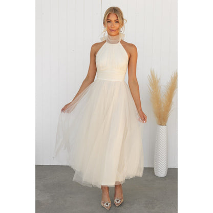 Marisol - Robe élégante et lisse sans panneau au dos