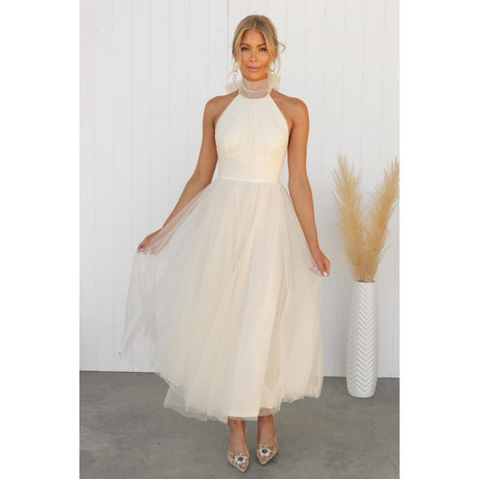 Marisol - Robe élégante et lisse sans panneau au dos
