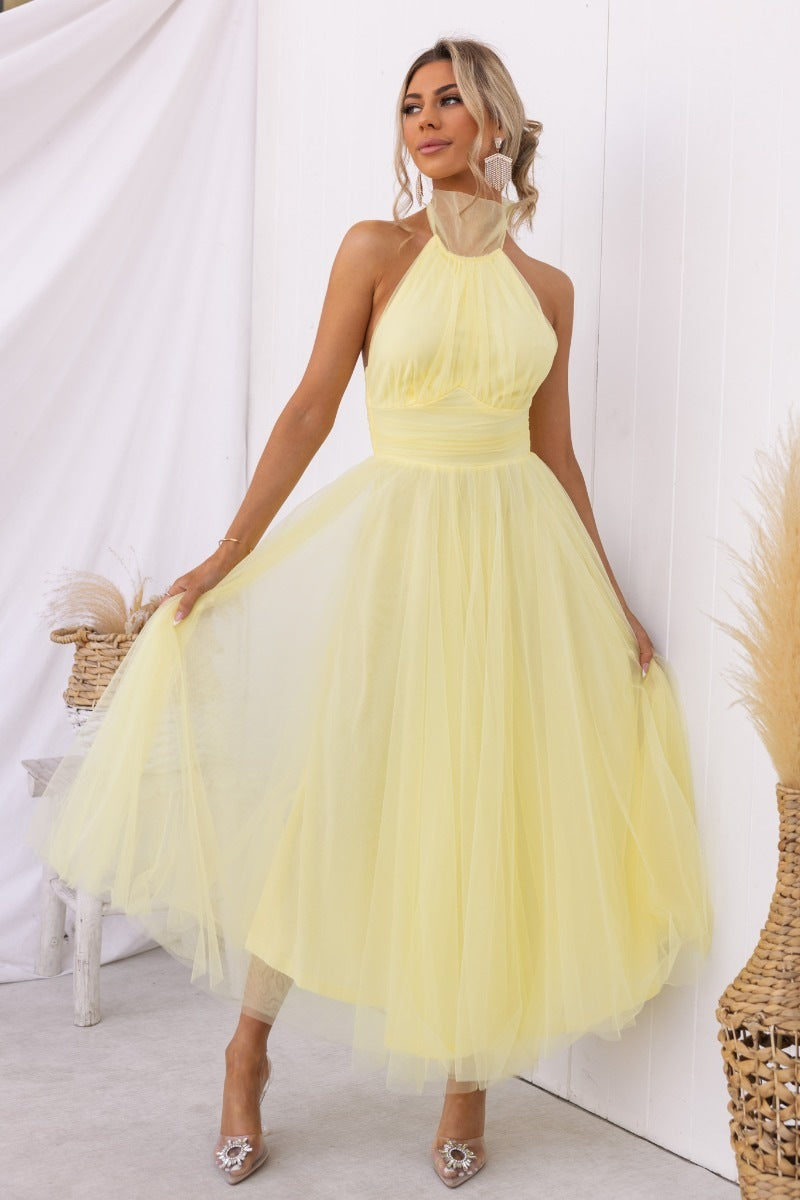 Marisol - Robe élégante et lisse sans panneau au dos