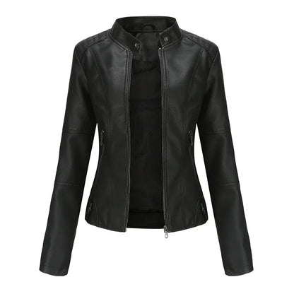 Meli - veste en cuir pour femme avec mao