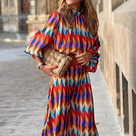 Robe midi formelle imprimée