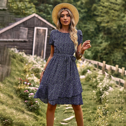 Hazel - Robe à motifs floraux et ourlet volanté