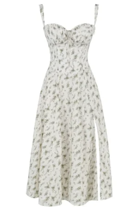 Mirea - Robe bustier à fleurs moyennes