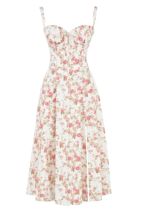 Mirea - Robe bustier à fleurs moyennes
