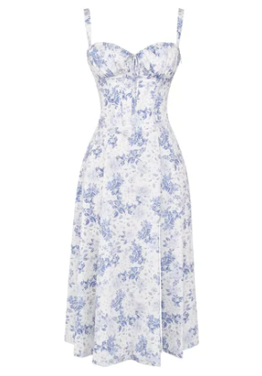 Mirea - Robe bustier à fleurs moyennes