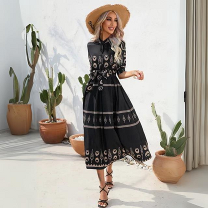 Carin - Robe élégante avec ceinture en tissu