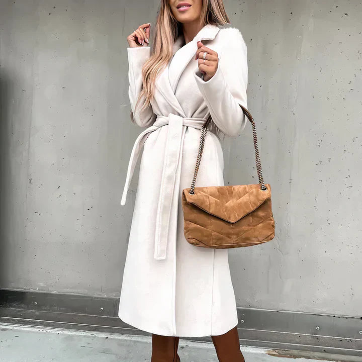 Taura - Trench-coat en laine mélangée pour femme