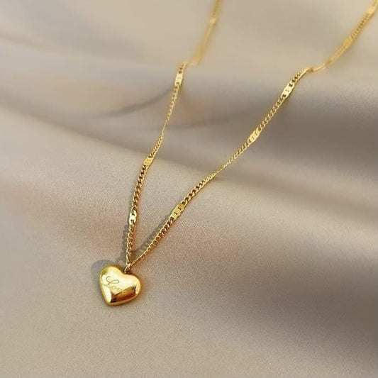 Collier Cœur Doré Élégant pour Femme