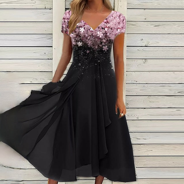 Robe en dentelle à demi-manches