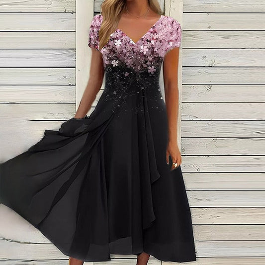 Robe en dentelle à demi-manches