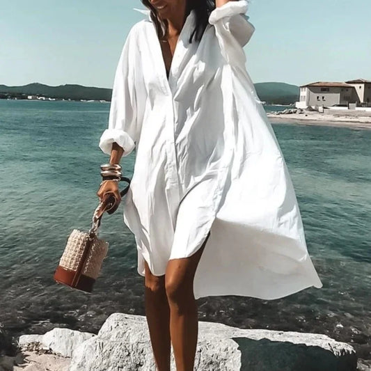 Nova - Robe chemise à la mode Robe blanche