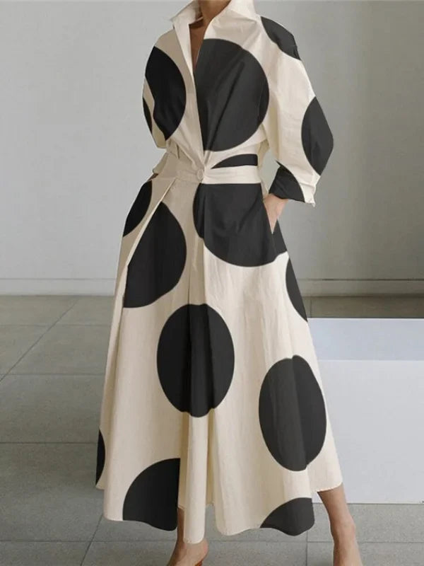 Nyx - Robe longue imprimée, taille haute et tempérament
