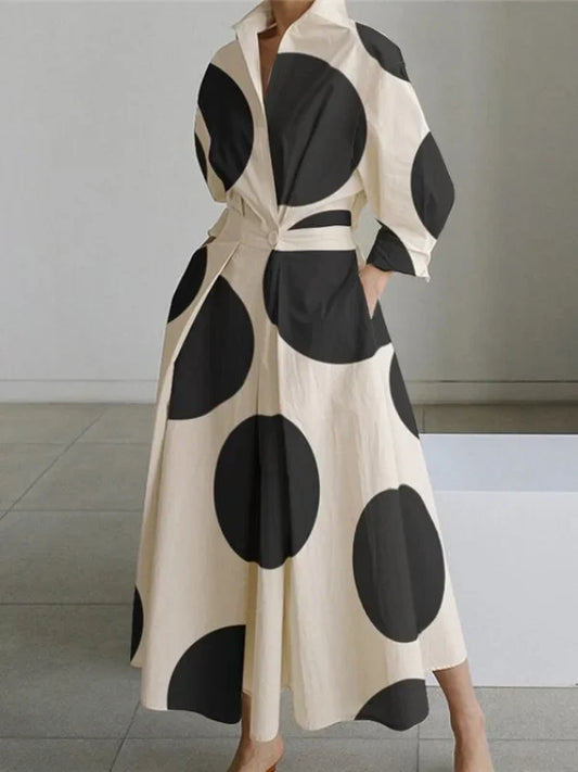 Nyx - Robe longue imprimée, taille haute et tempérament