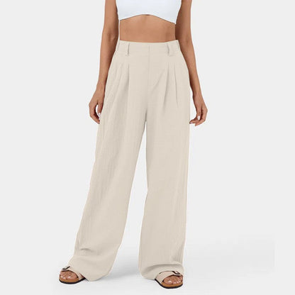 Pantalon droit taille haute pour femmes