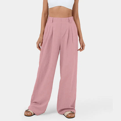 Pantalon droit taille haute pour femmes