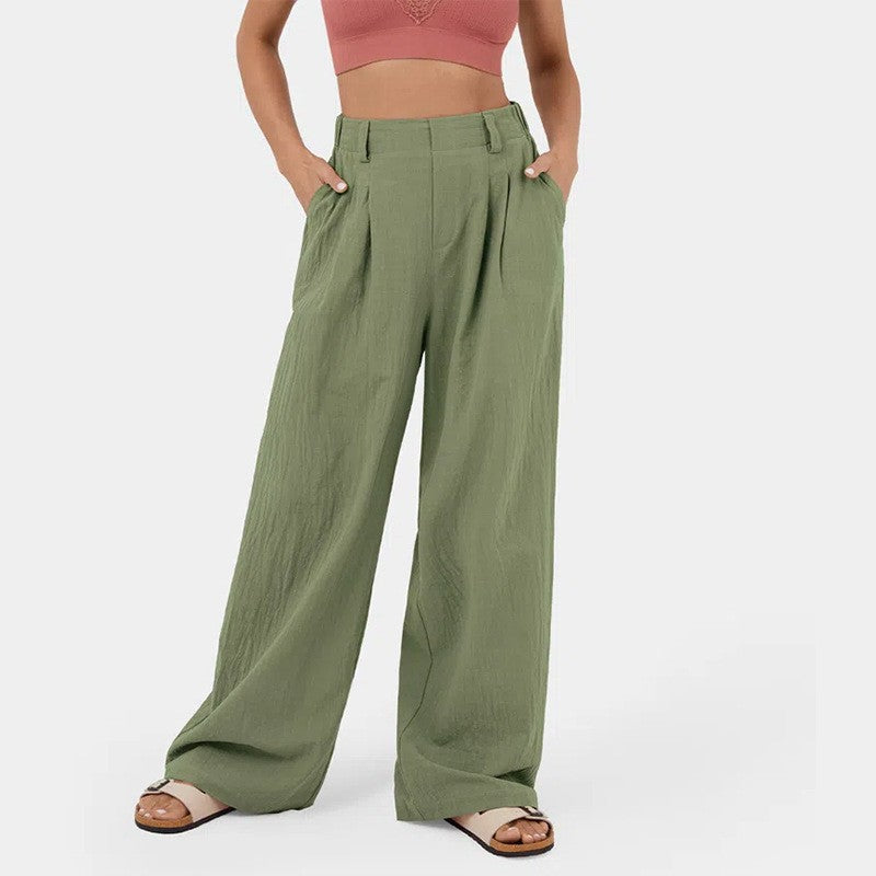 Pantalon droit taille haute pour femmes