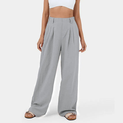 Pantalon droit taille haute pour femmes
