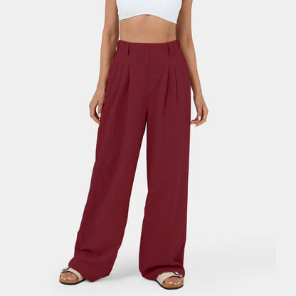 Pantalon droit taille haute pour femmes
