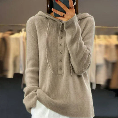 Tyra - Pull à capuche ample et pull en maille avec fermeture à lacets