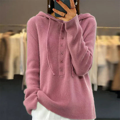 Tyra - Pull à capuche ample et pull en maille avec fermeture à lacets