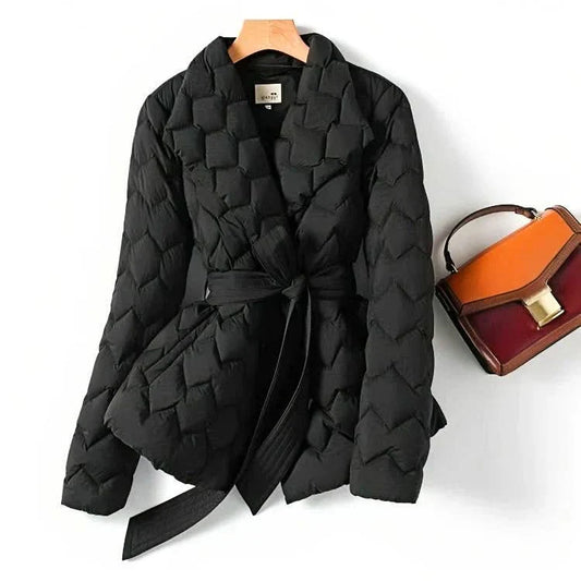 Veste tampon moderne et chic avec ceinture pour femmes
