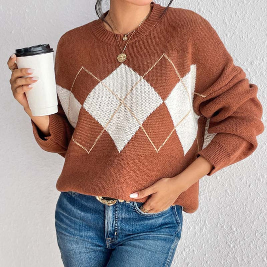 Xyria Sweater | Pull décontracté en maille géométrique