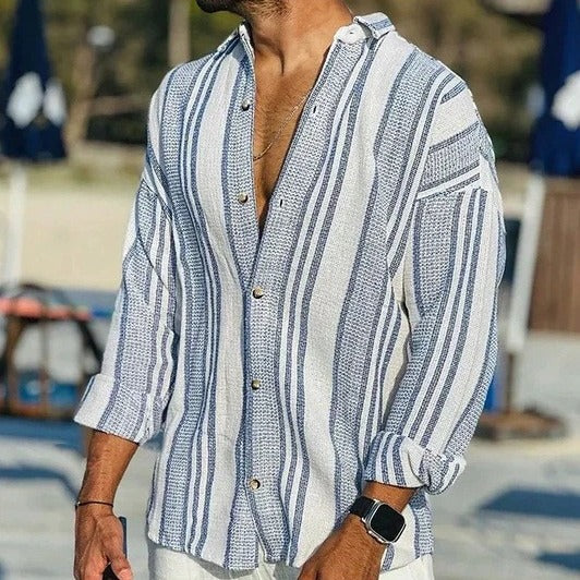 Aaron - Polo décontracté en lin pour hommes