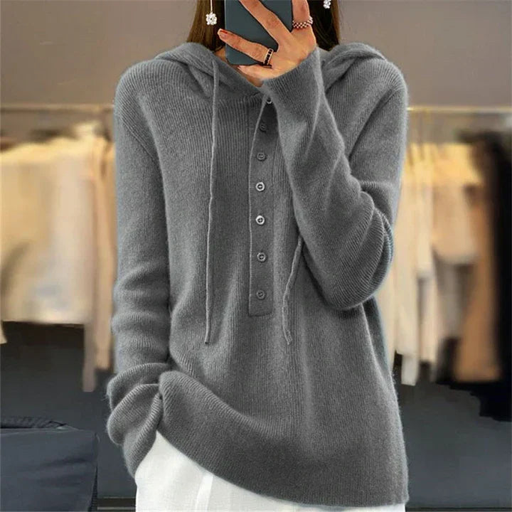 Tyra - Pull à capuche ample et pull en maille avec fermeture à lacets