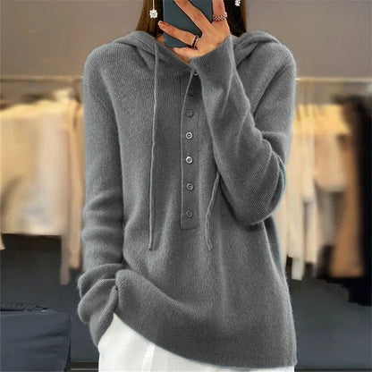 Tyra - Pull à capuche ample et pull en maille avec fermeture à lacets
